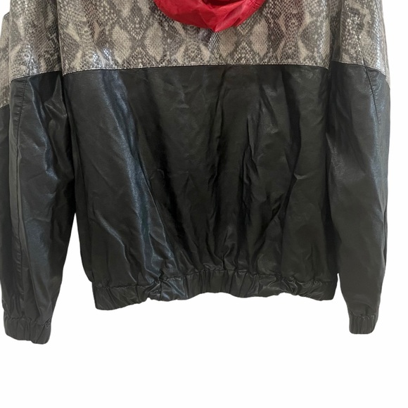 ♦️SOLD♦️MSGM Snakeskin Colorblock Faux Leather Jacket - Picture 13 of 15
